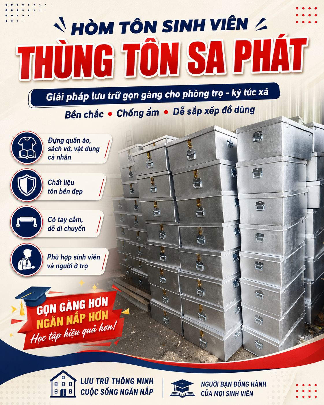 Hòm Tôn Sinh Viên Sa Phát Cho Trường Đại Học, Ký Túc Xá Tại TP.HCM